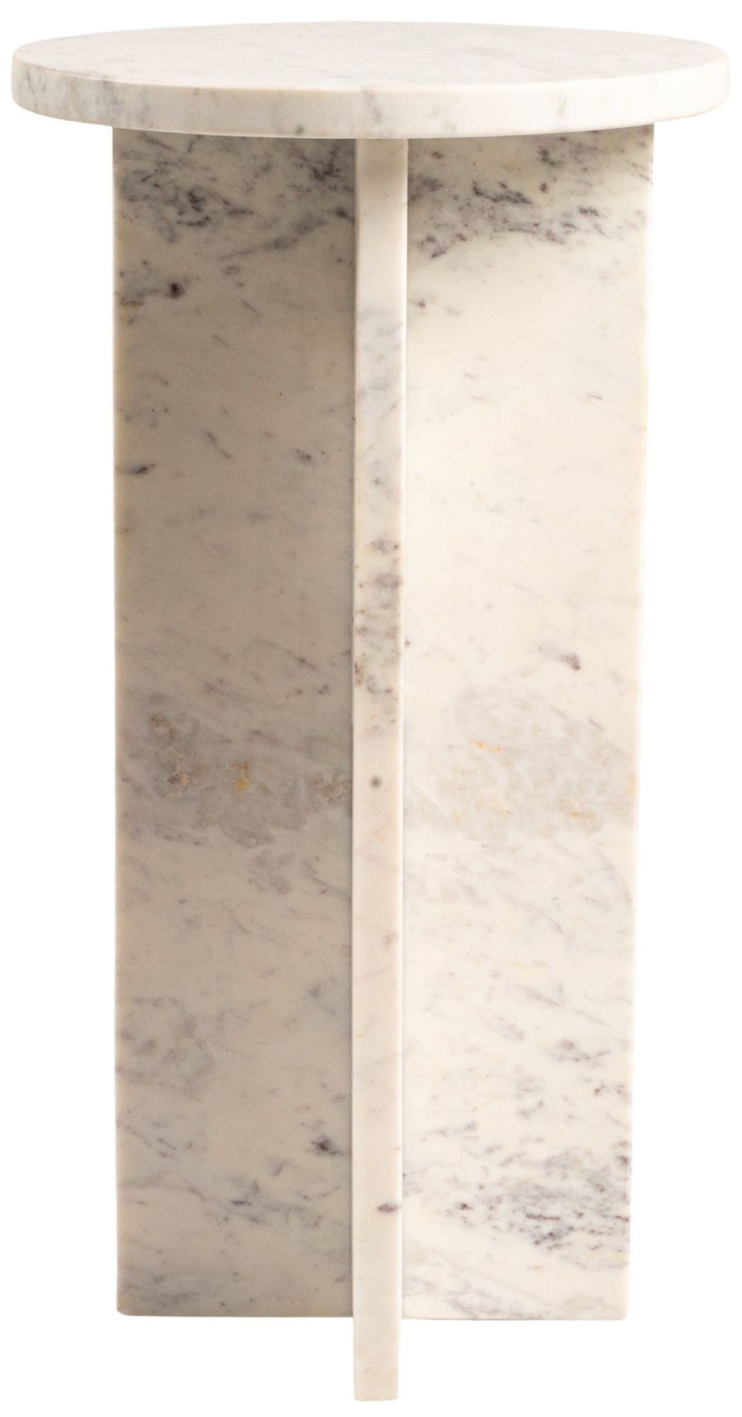 Image 4 Round Mable Martini Accent Table with Interlocking Cross Base, White more views