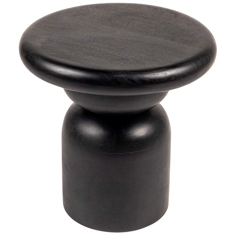 Image 2 Round Mango Wood Accent Table with Stacked End Grain Base