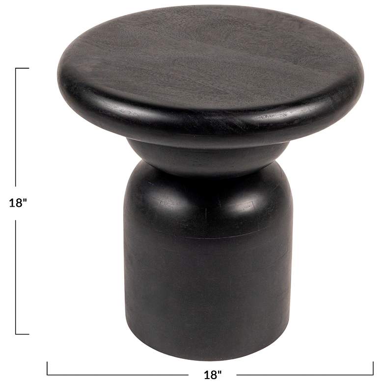 Image 3 Round Mango Wood Accent Table with Stacked End Grain Base more views