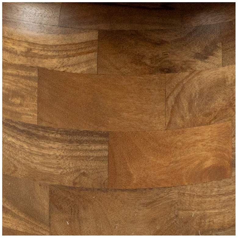 Image 5 Round Mango Wood Accent Table with Stacked End Grain Base more views