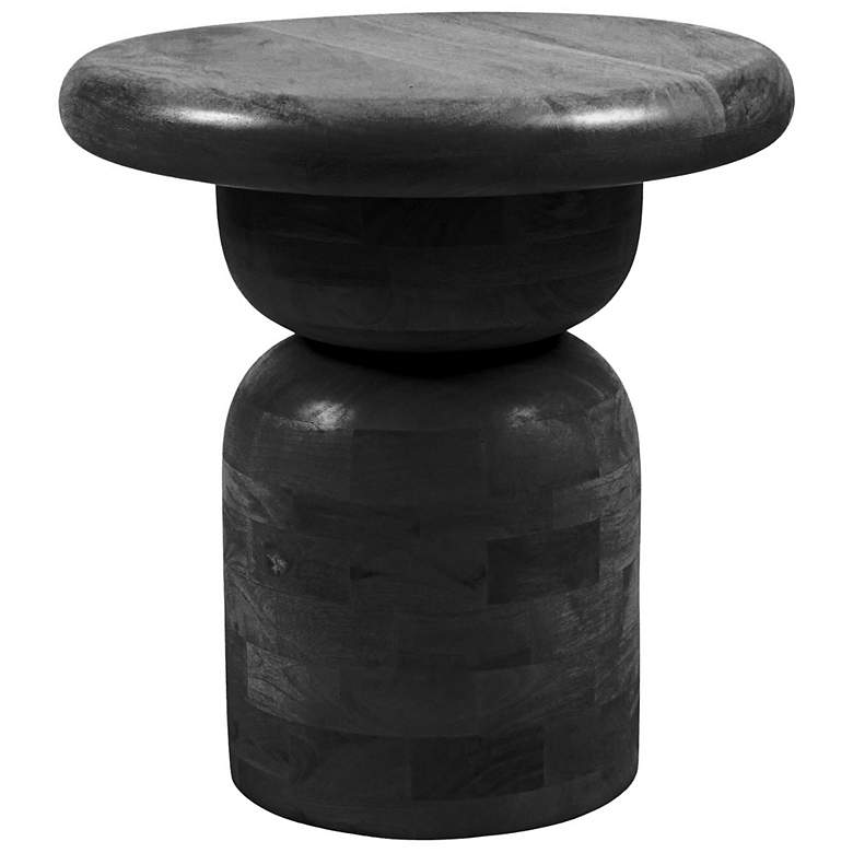 Image 7 Round Mango Wood Accent Table with Stacked End Grain Base more views