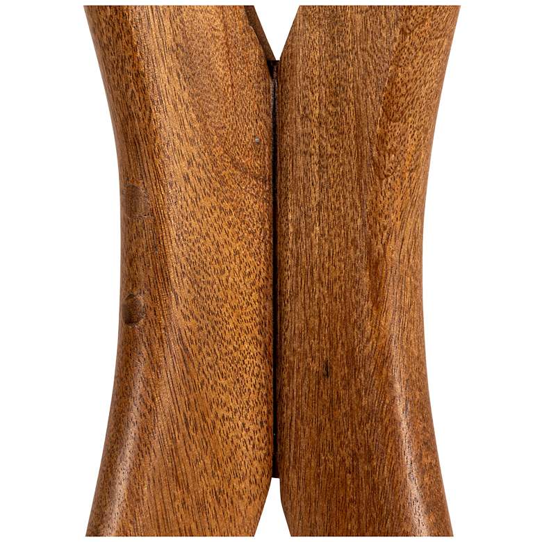 Image 4 Round Mango Wood and Marble Martini Accent Table, Walnut Finish more views