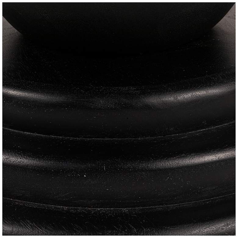 Image 4 Round Mango Wood Bulbed Pedestal Coffee Table, Black more views