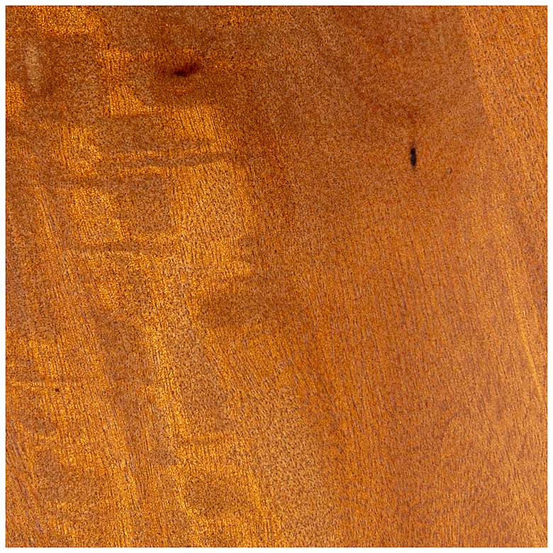 Image 2 Round Mango Wood Bulbed Pedestal End Table, Walnut more views