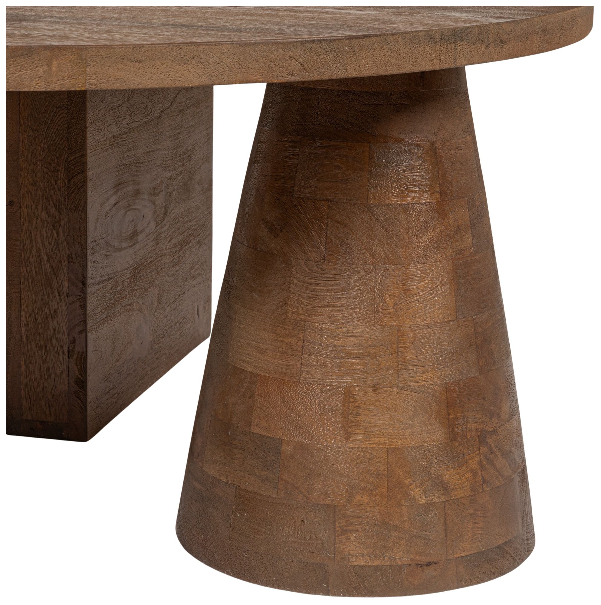 Image 5 Round Mango Wood Coffee Table with Ball and Beam Base more views