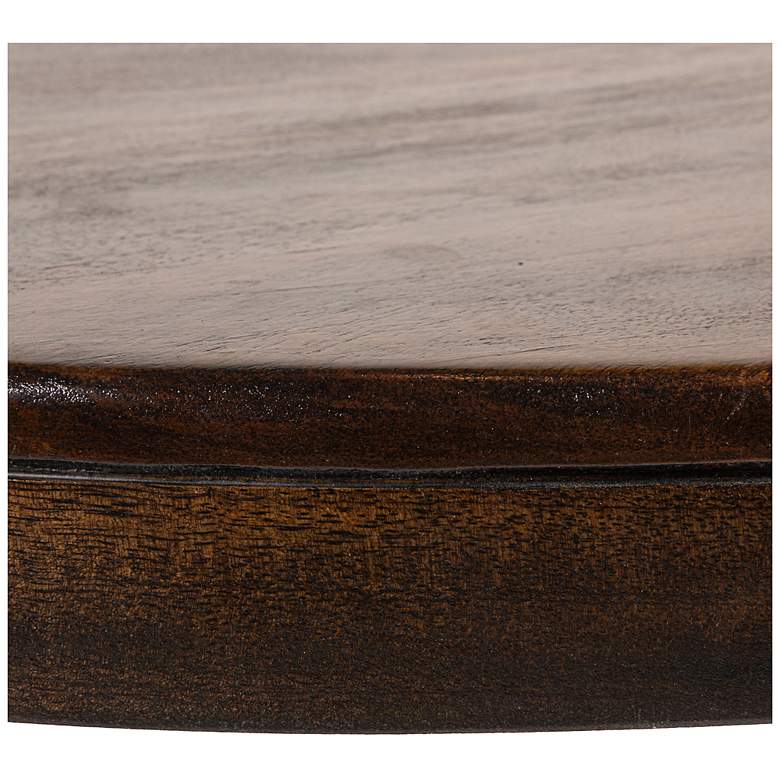 Image 6 Round Mango Wood Coffee Table with Bobbin Legs in Walnut more views