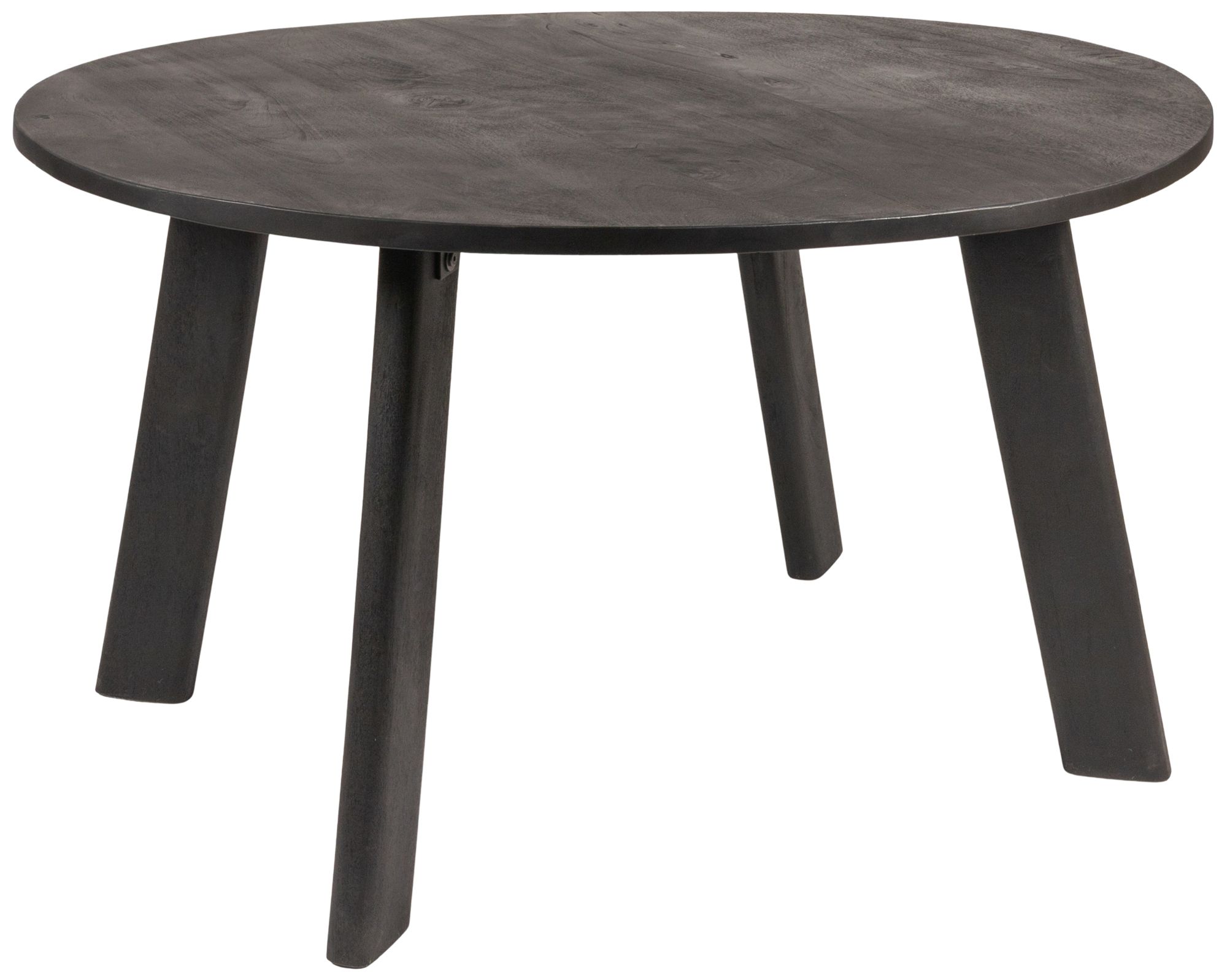 Image 2 Round Mango Wood Dining Table in Matte Black