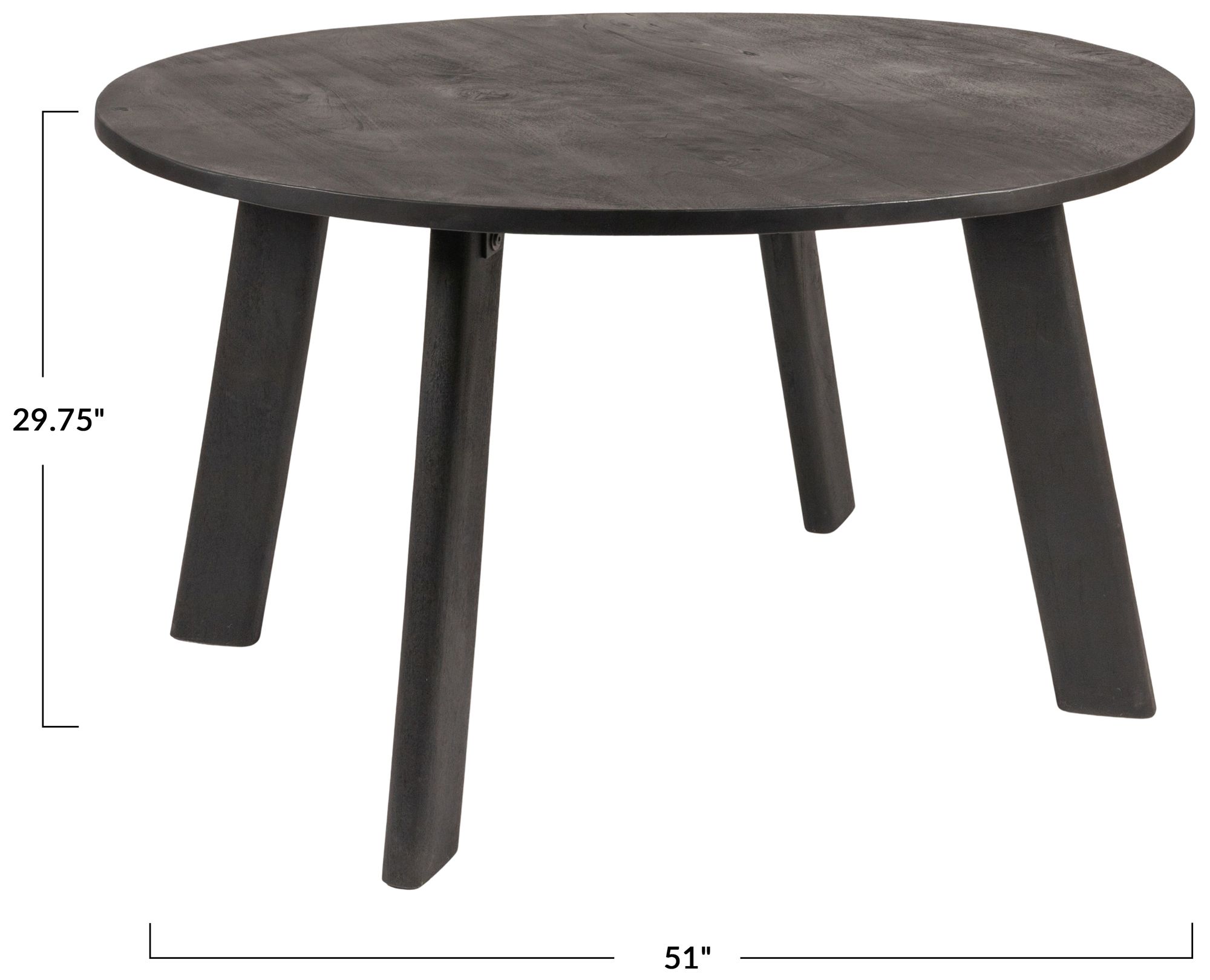 Image 3 Round Mango Wood Dining Table in Matte Black more views