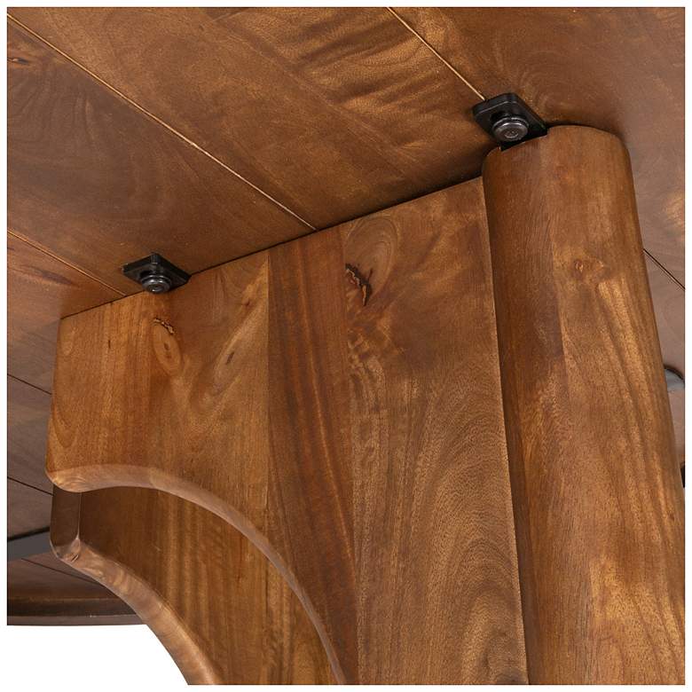 Image 4 Round Mango Wood Dining Table with Arched Base more views