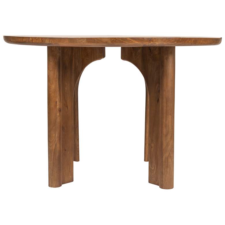 Image 6 Round Mango Wood Dining Table with Arched Base more views