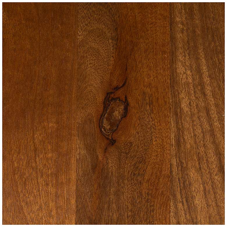 Image 5 Round Mango Wood Dining Table with Stacked End Grain Base and Walnut Finish more views