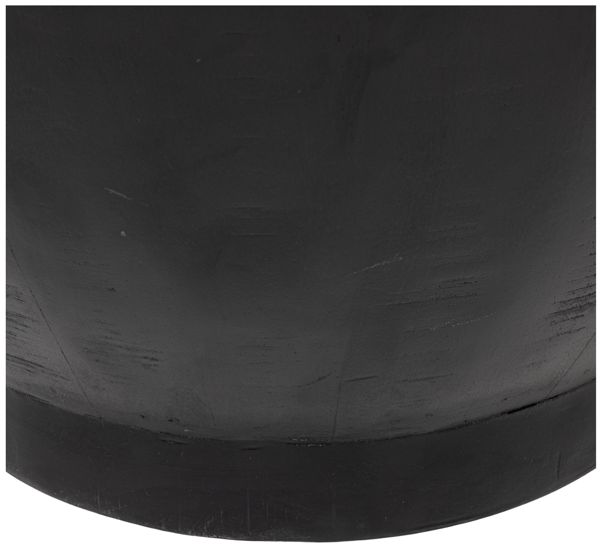 Image 5 Round Mango Wood Drum End Table with Combed Finish, Black more views