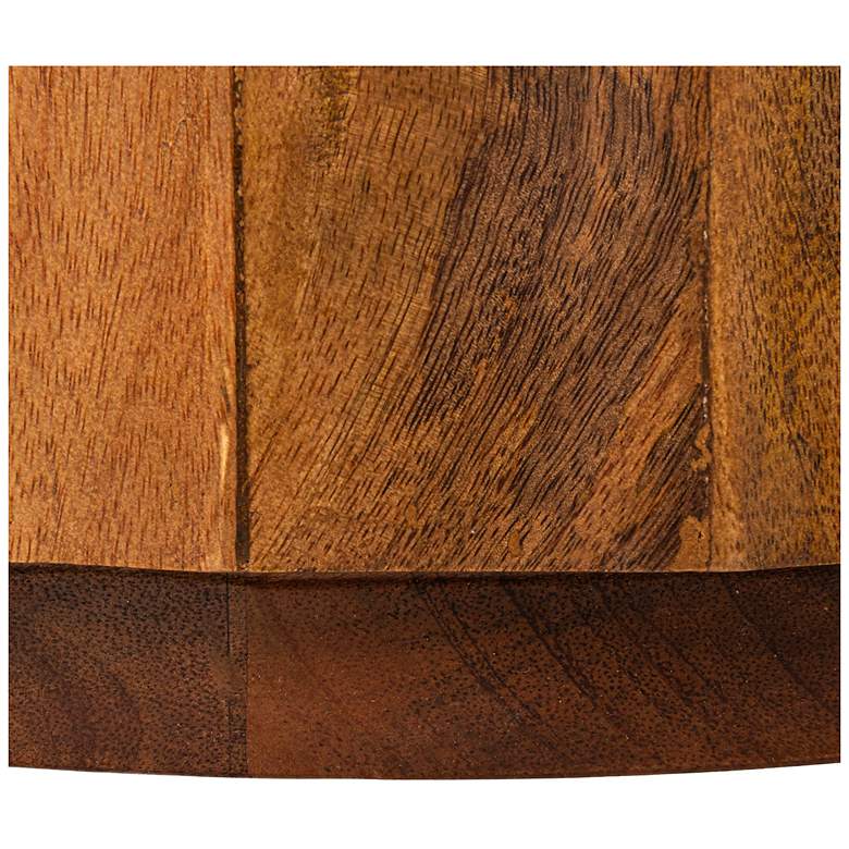 Image 4 Round Mango Wood Fluted End Table with Marble Top more views