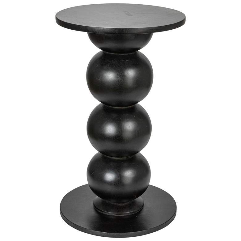 Image 2 Round Mango Wood Over-Sized Bubble End Table, Black