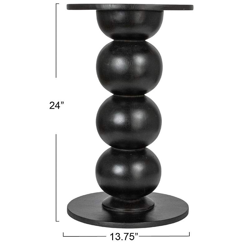 Image 4 Round Mango Wood Over-Sized Bubble End Table, Black more views