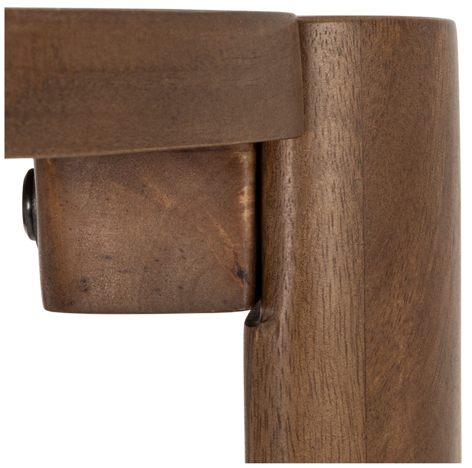 Image 6 Round Mango Wood Side Table, Walnut Finish more views
