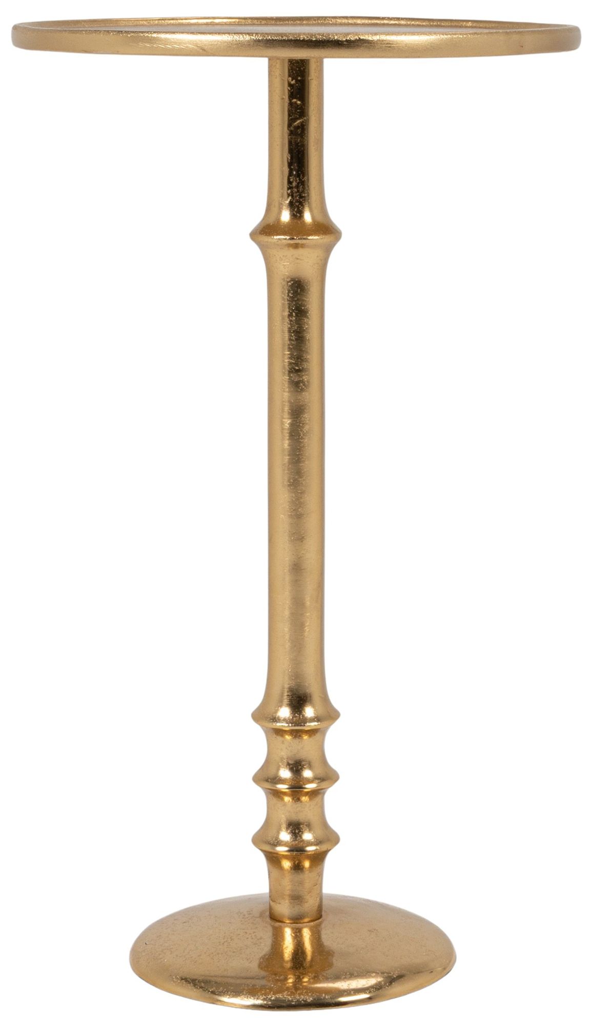 Image 3 Round Metal Pedestal Accent Table, Gold Finish more views