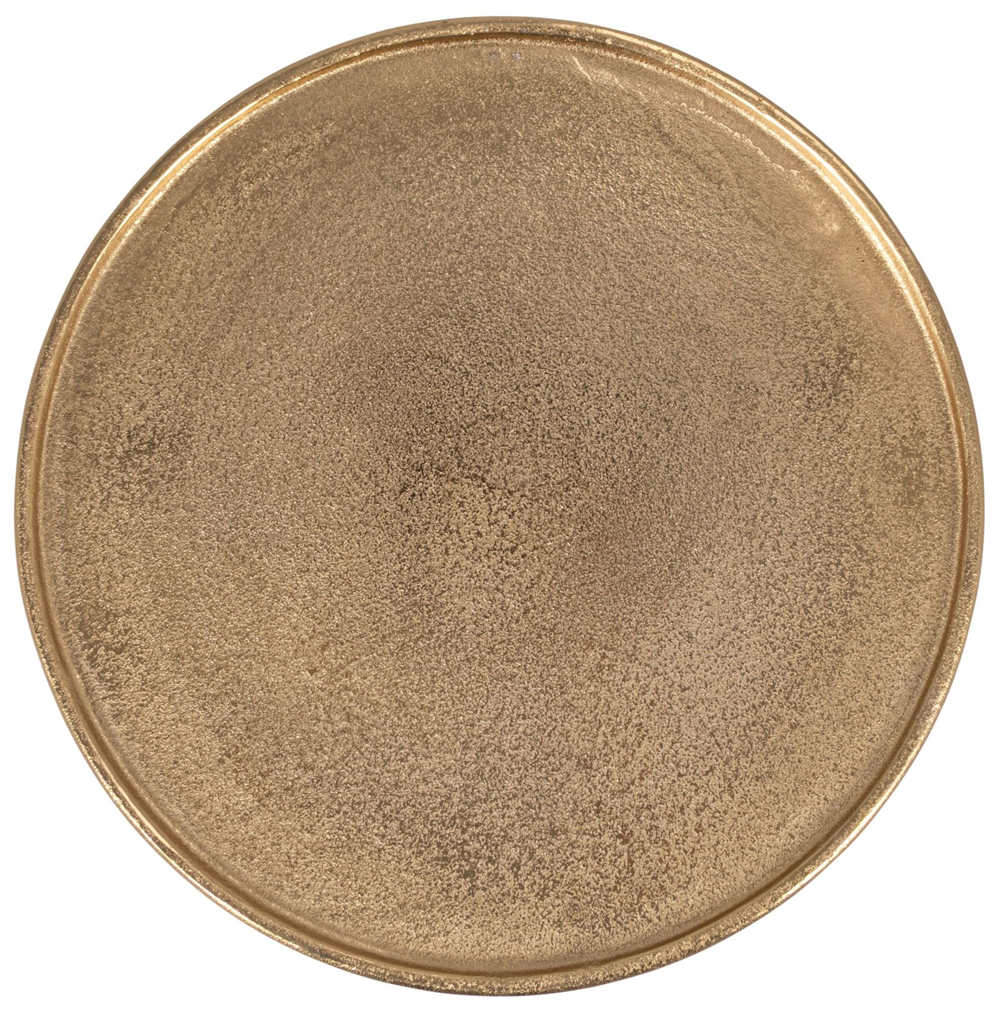 Image 6 Round Metal Pedestal Accent Table, Gold Finish more views