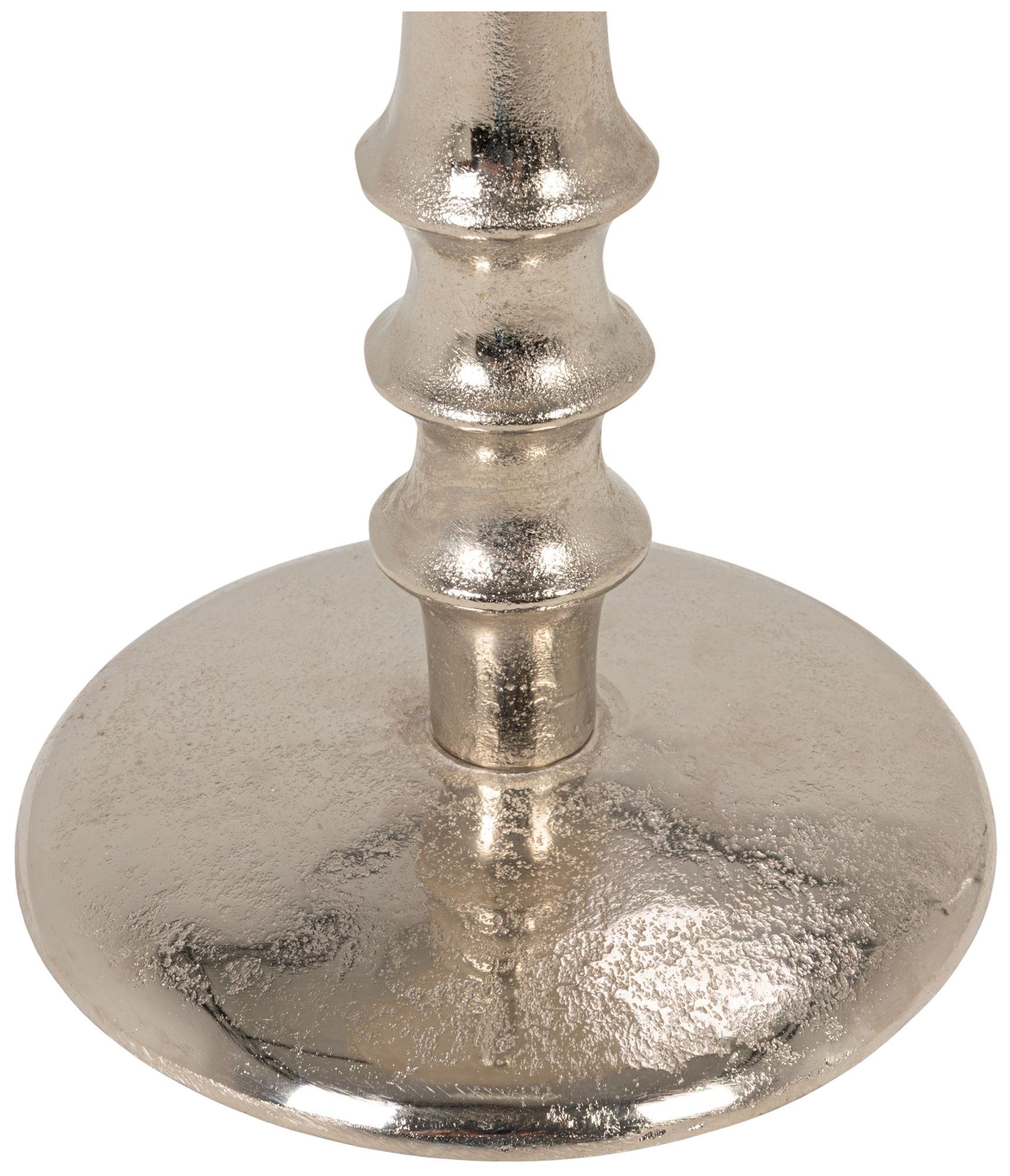Round Metal Pedestal Accent Table, Nickel Finish