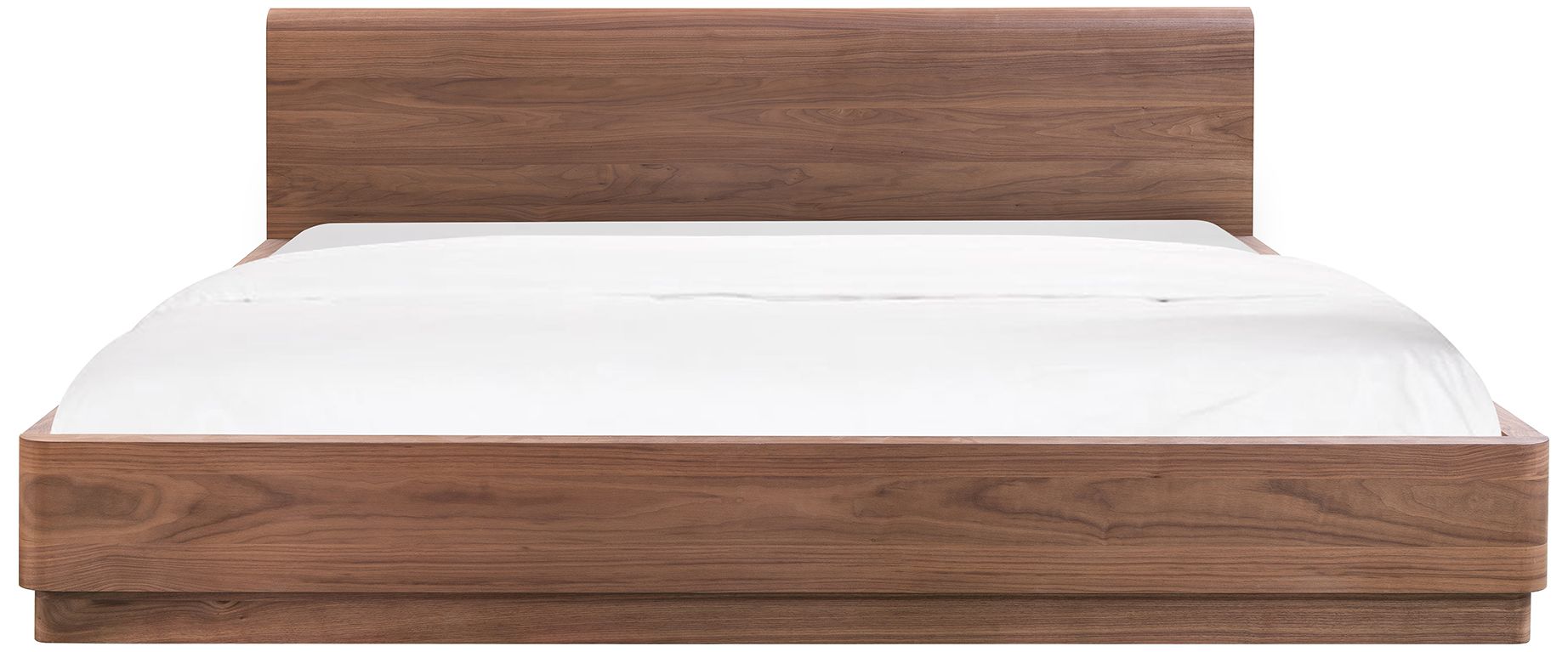 Round Off King Bed Walnut Brown