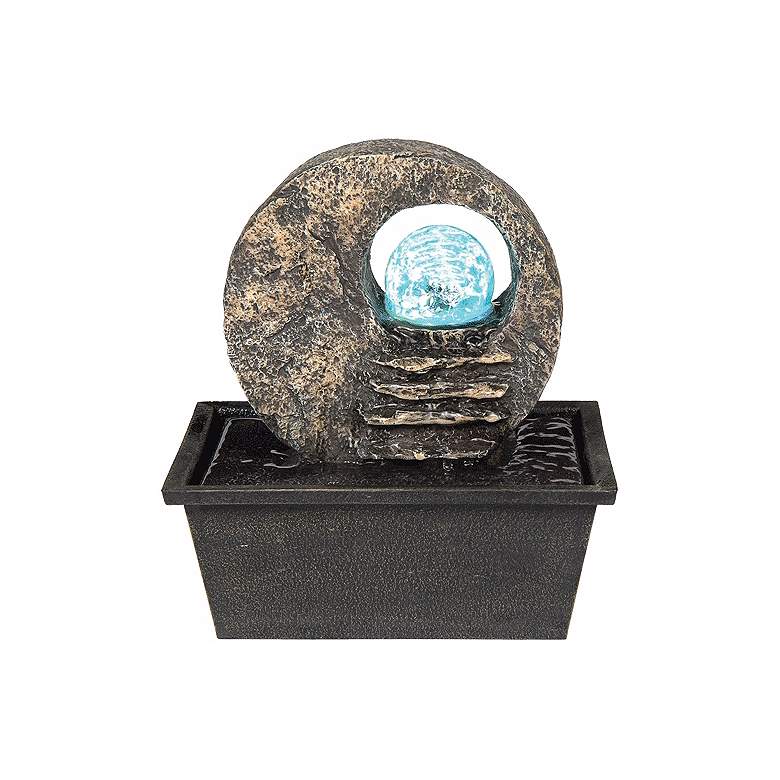 Image 1 Round Open Faux Stone Crystal Ball LED Indoor Fountain