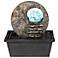 Round Open Faux Stone Crystal Ball LED Indoor Fountain