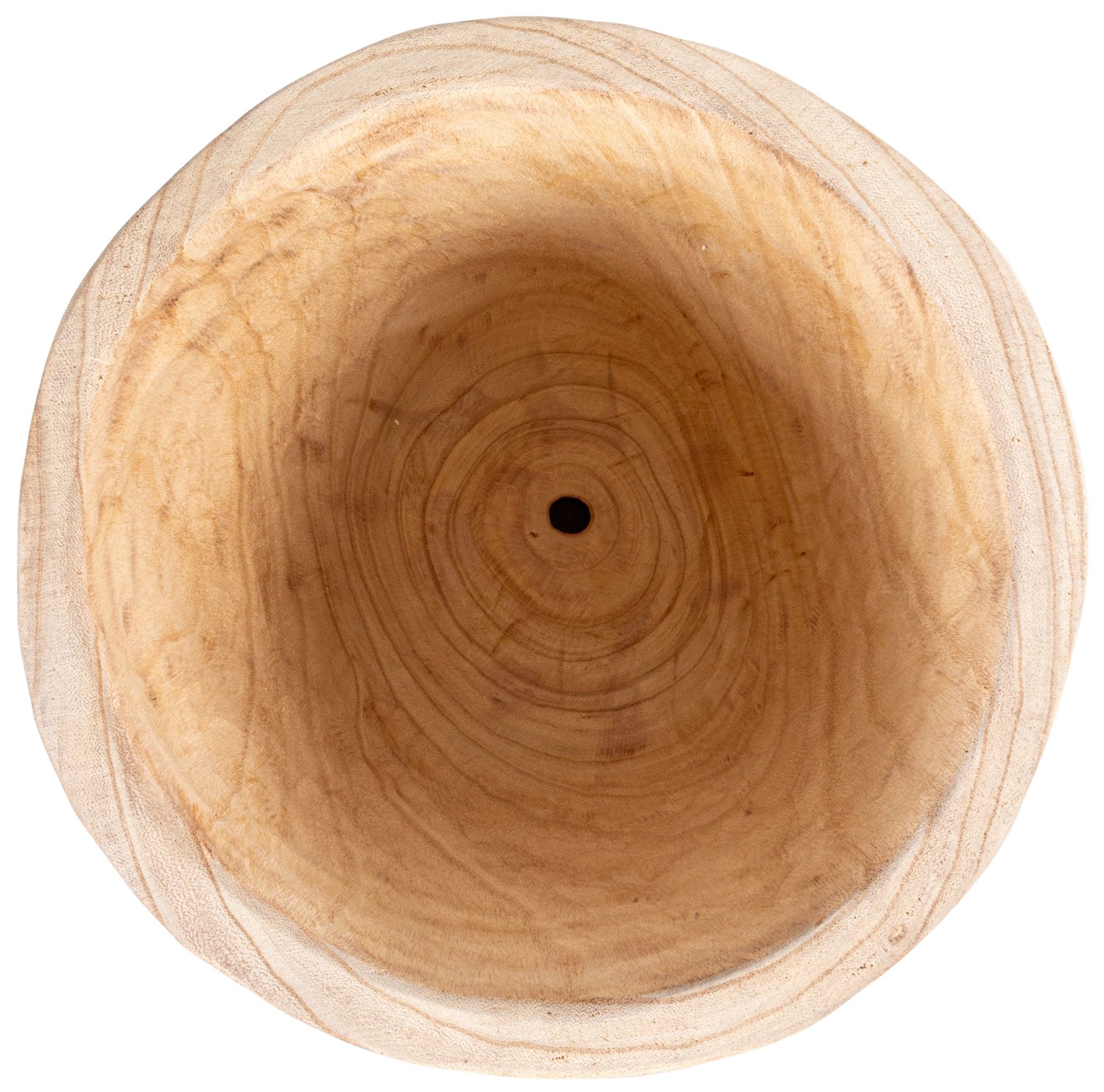 Image 4 Round Paulownia Wood Planters, Natural, Set of 2 more views