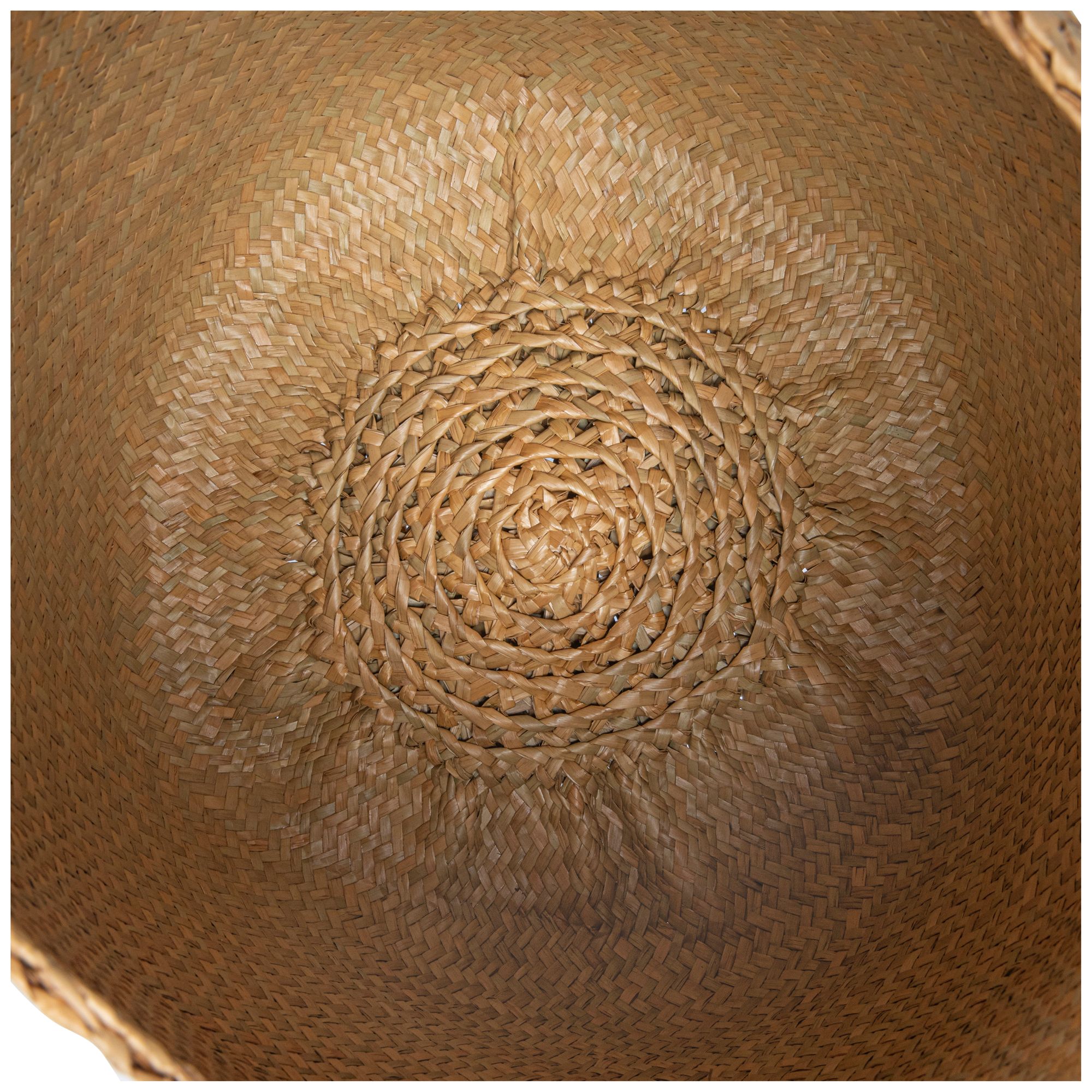 Image 3 Round Seagrass Storage Baskets with Handles, Natural, Set of 2 more views