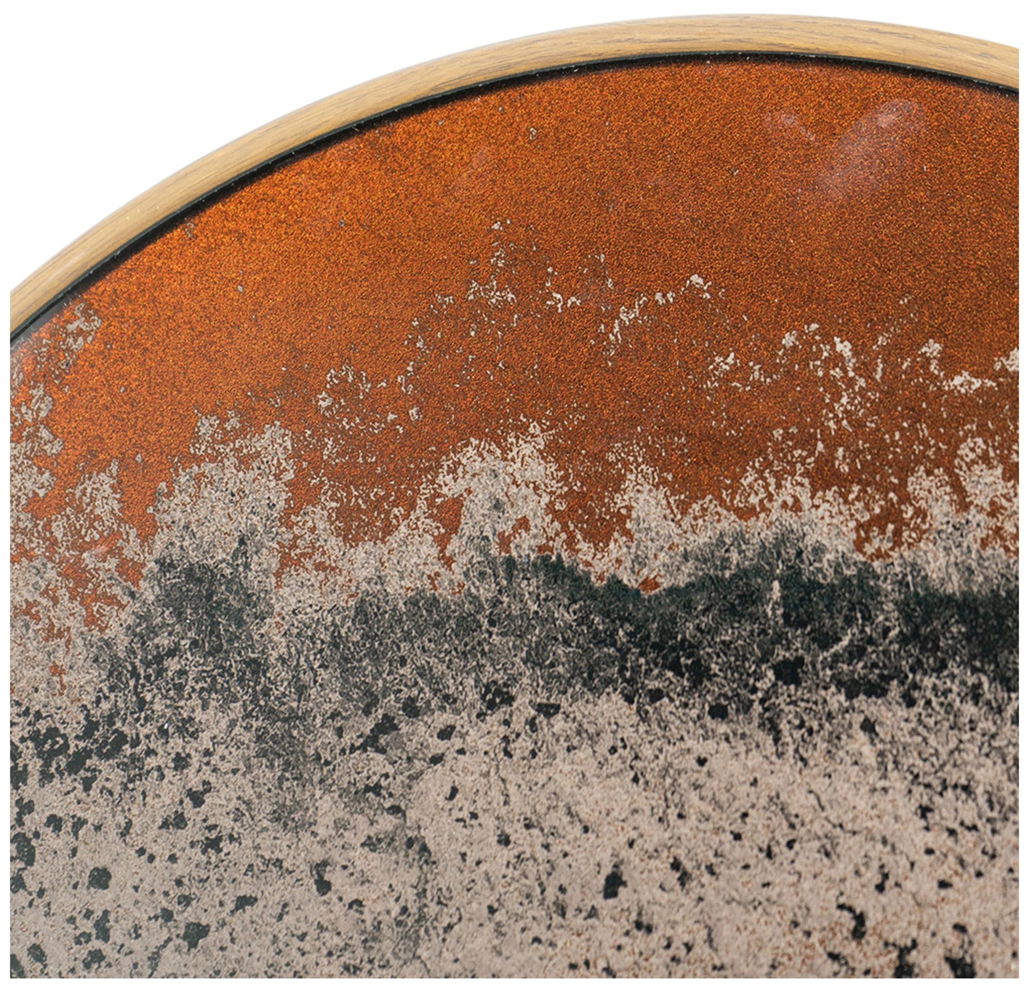 Image 5 Round Side Table w/ Glass Top & Antique Gold Tapered Legs more views