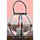 Round Stainless Steel Strip Glass Candle Lantern