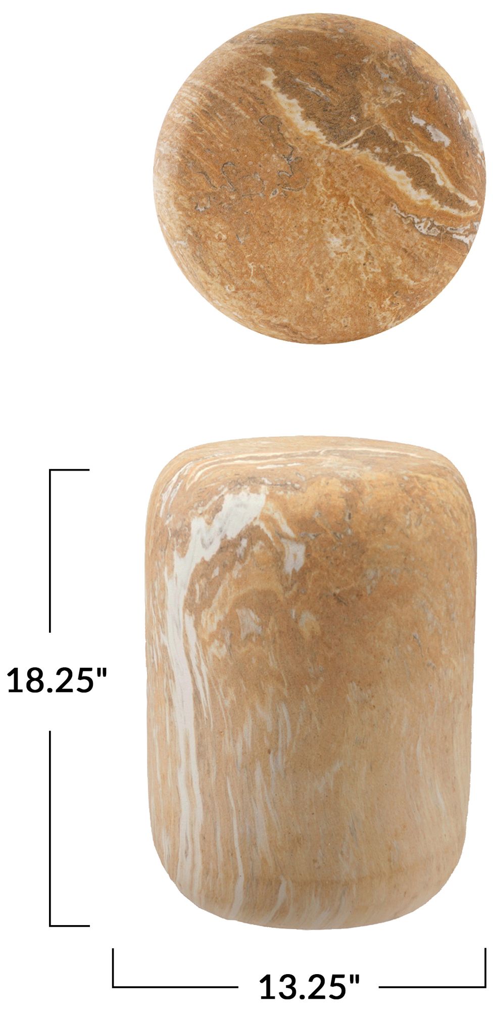 Thumbnail3 of Round Stoneware Table/Stool with Terrazzo Finish, Brown Color more views