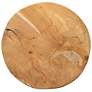 3_Round Teakwood Stool with Textured Surface, Brown more views