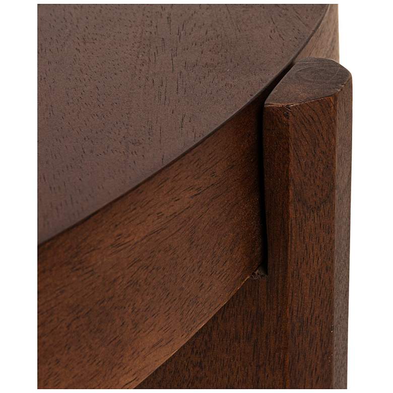 Image 5 Round Tri-Pod Slat Mango Wood Coffee Table more views
