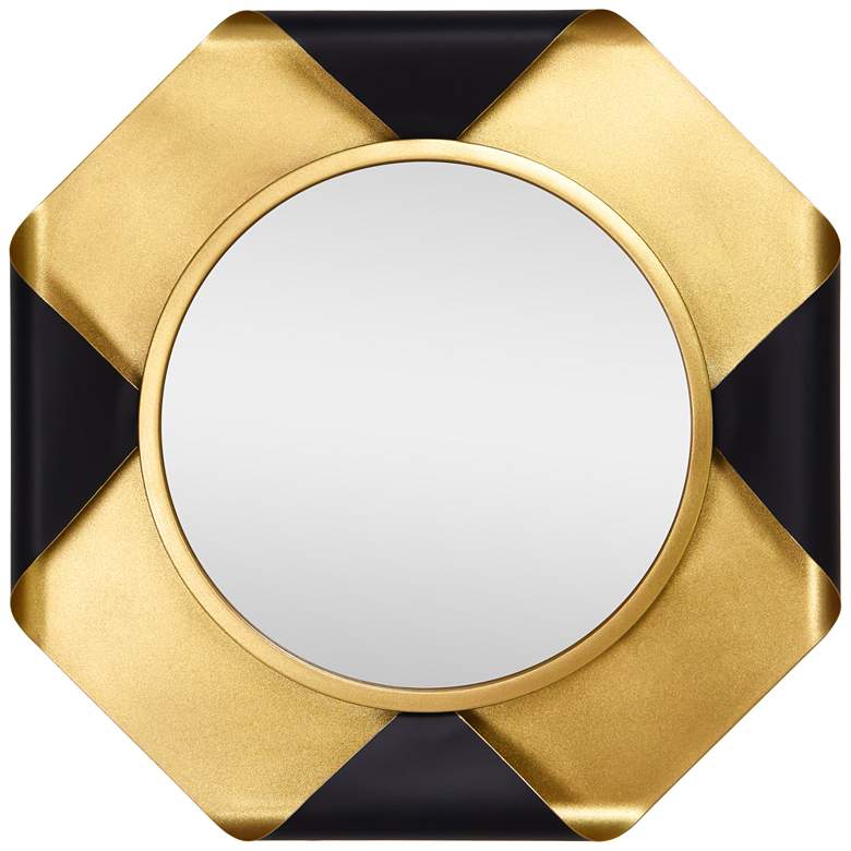 Image 1 Round Wall Mirror on Gold Foiled Octagon Curled Metal Frame