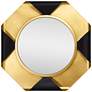 Round Wall Mirror on Gold Foiled Octagon Curled Metal Frame