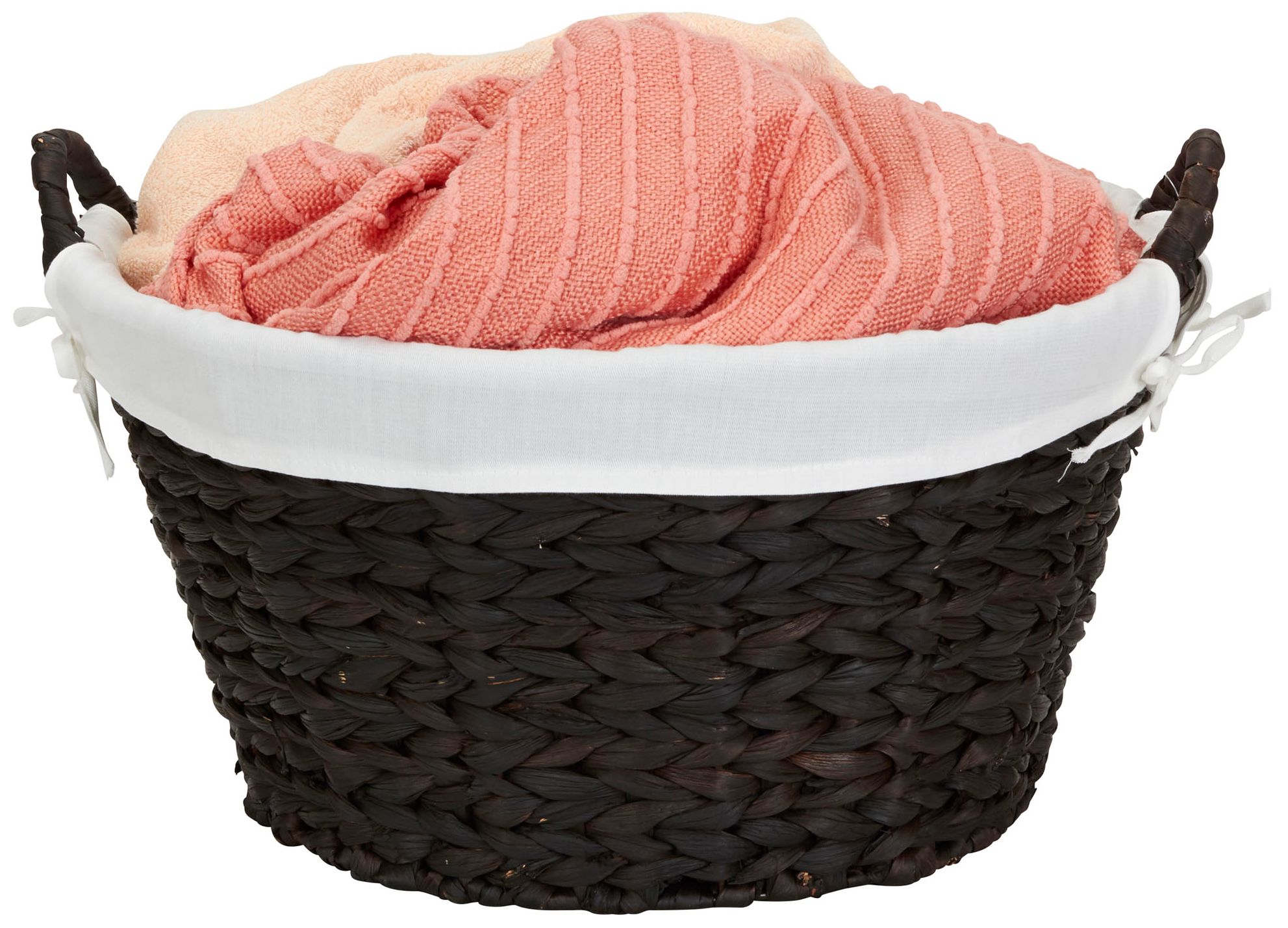 Image 5 Round Water Hyacinth Wicker Laundry Bask more views