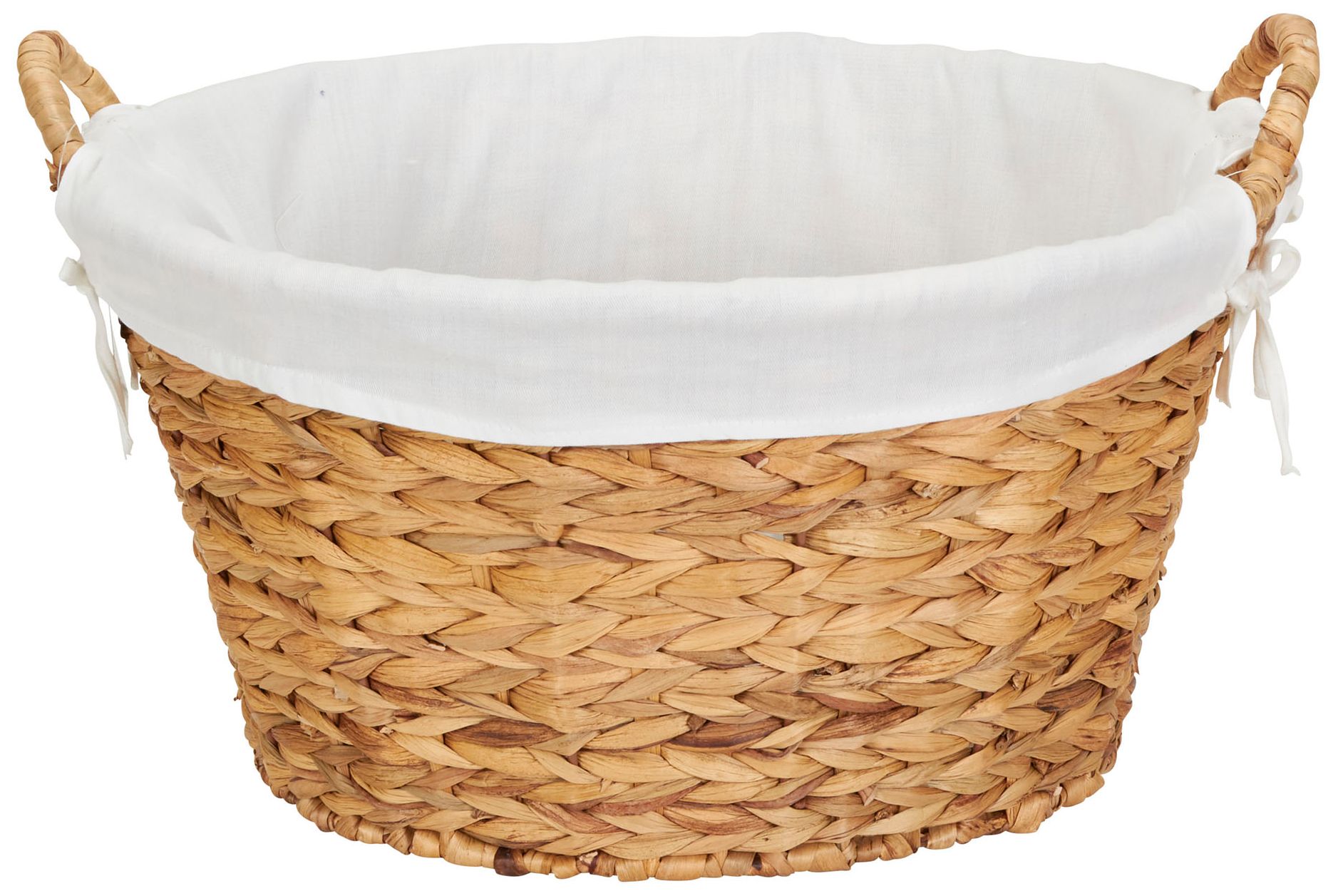 Image 2 Round Water Hyacinth Wicker Laundry Bask