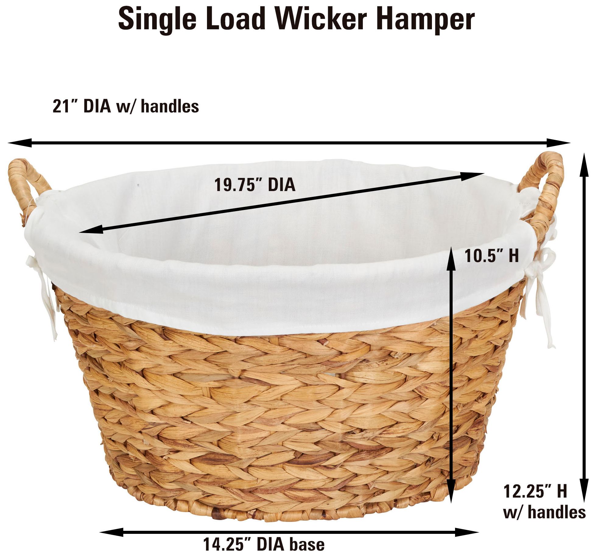 Image 4 Round Water Hyacinth Wicker Laundry Bask more views