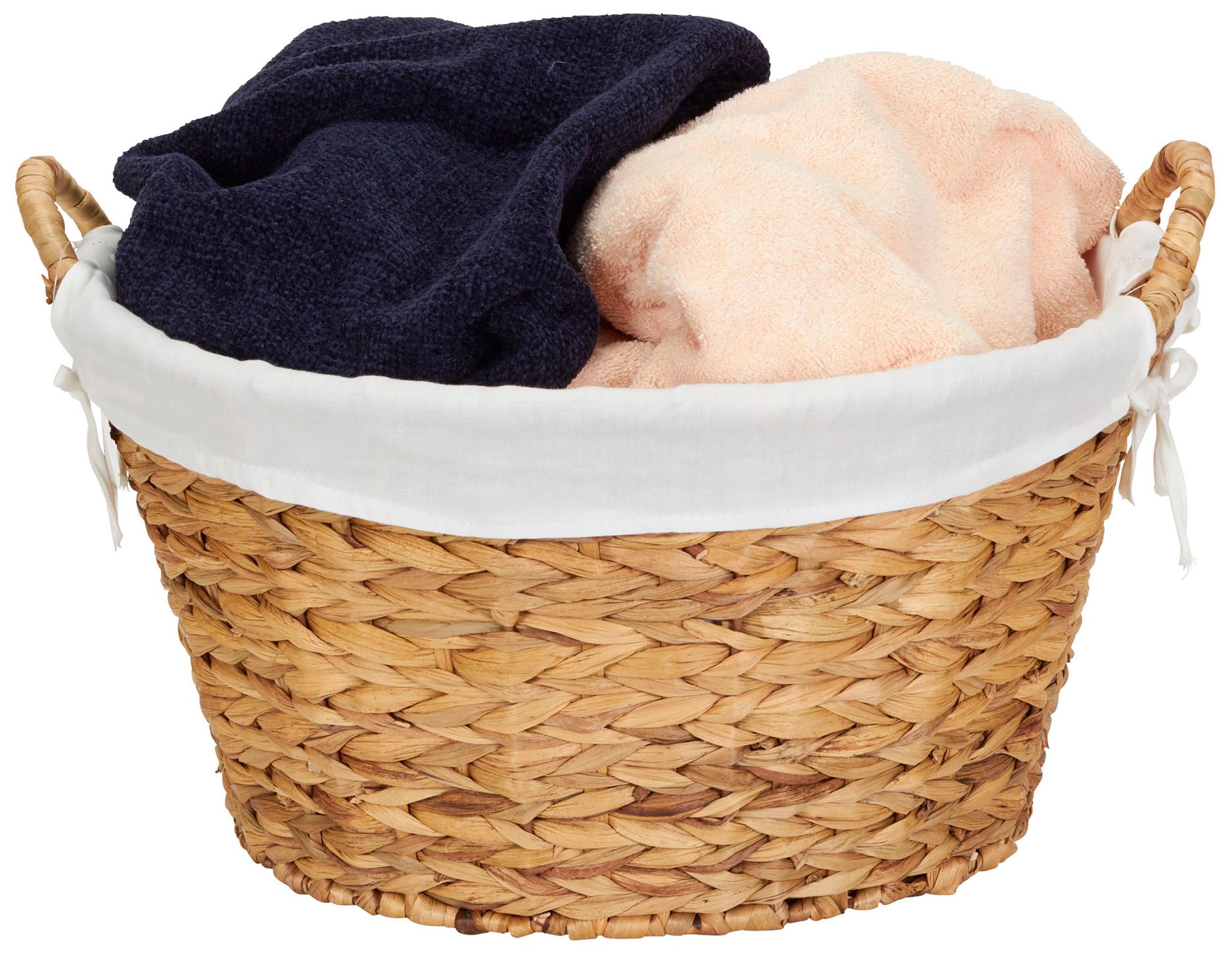 Image 5 Round Water Hyacinth Wicker Laundry Bask more views