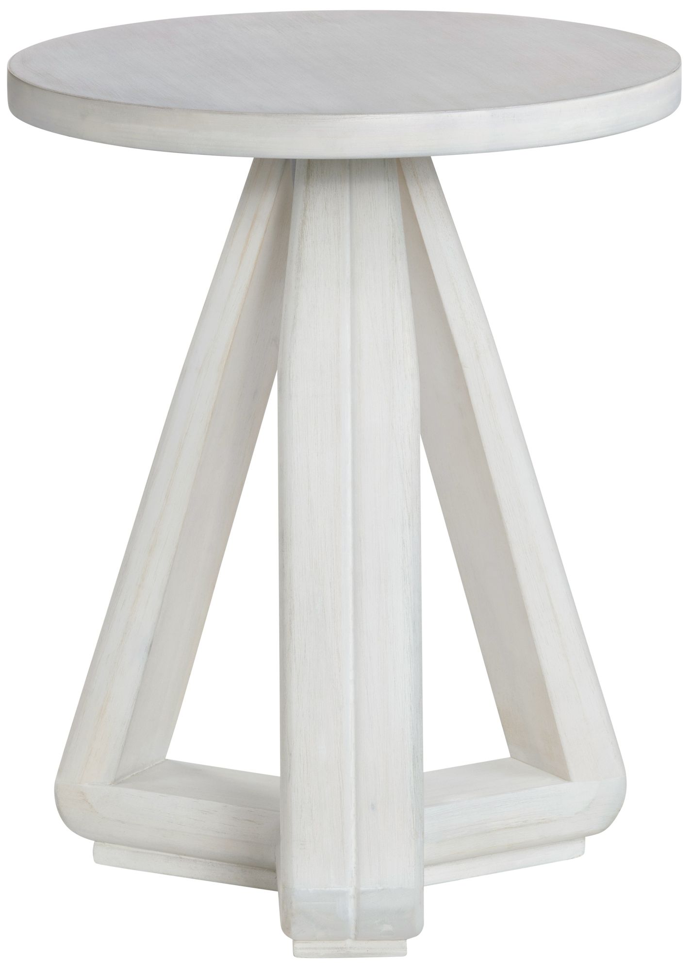 Image 2 Round White Solid Wood Accent End Table