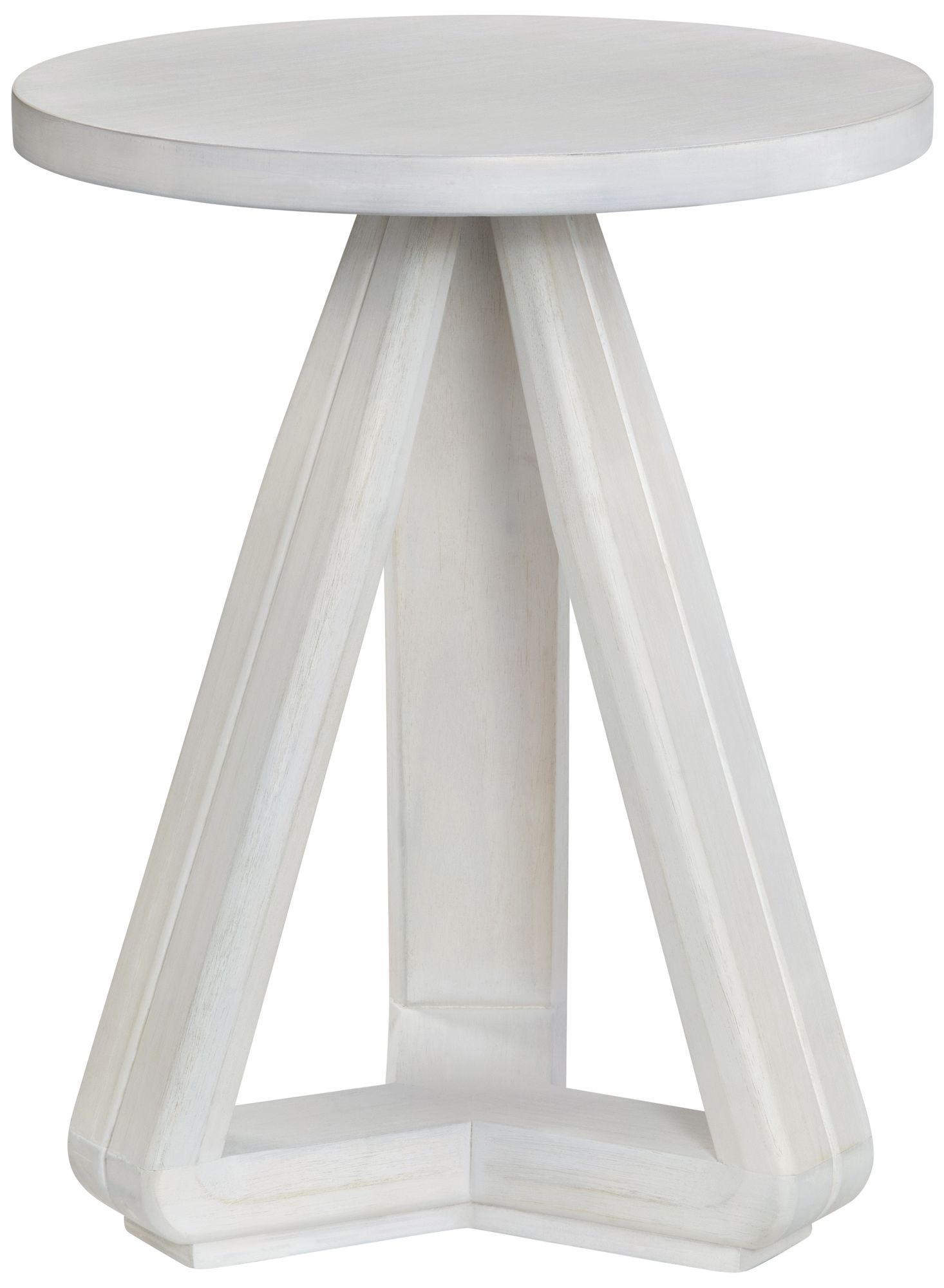 Image 3 Round White Solid Wood Accent End Table more views