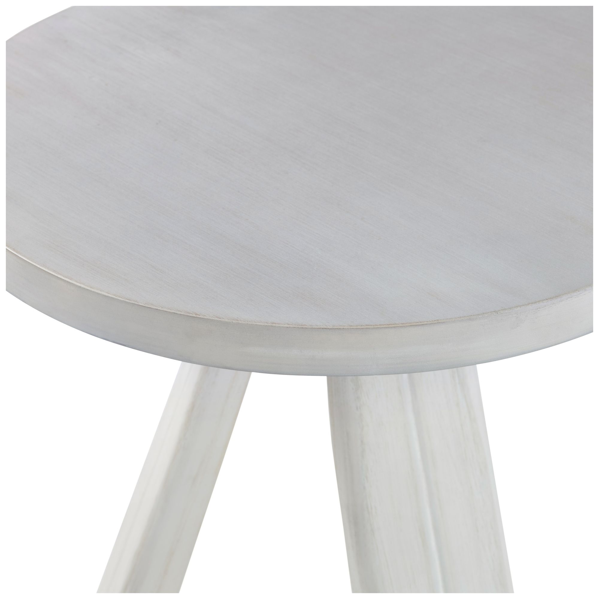 Image 4 Round White Solid Wood Accent End Table more views