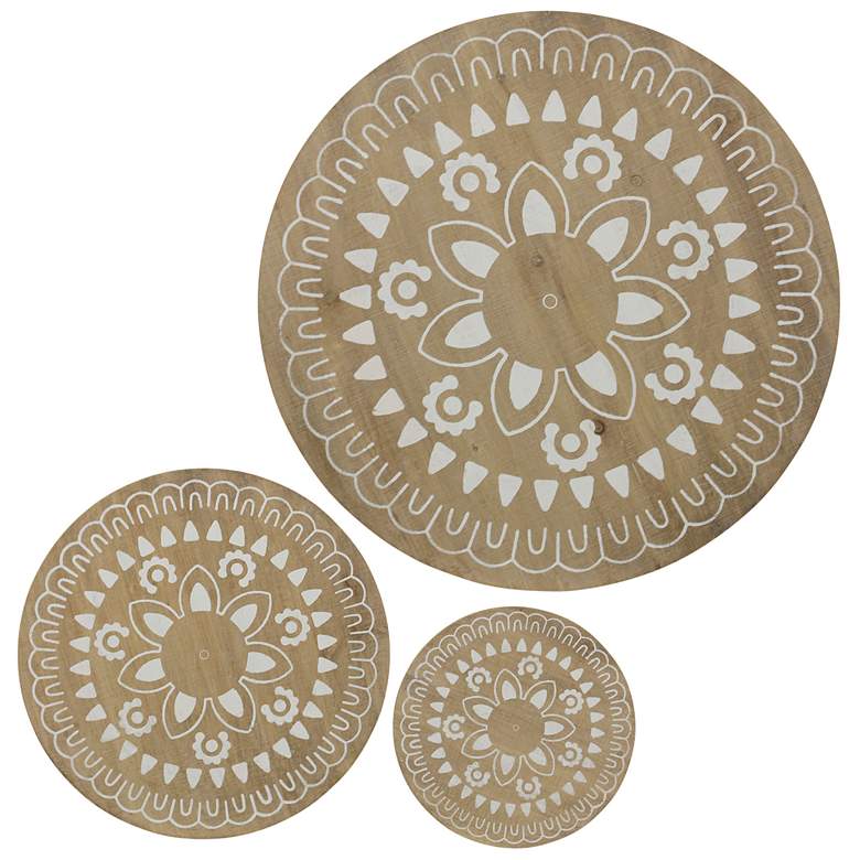 Image 1 Round Wood Wall Décor - 3-Piece Set