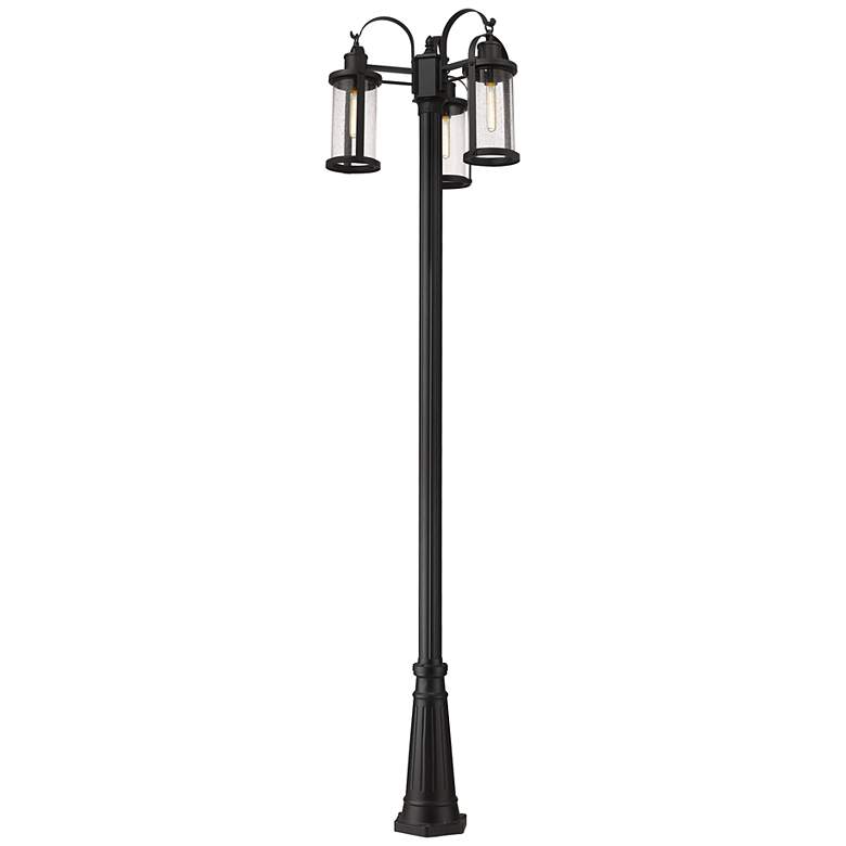 Image 1 Roundhouse 114 1/2" High Black Outdoor Post Light with Base