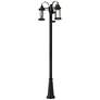 1_Roundhouse 114 1/2" High Black Outdoor Post Light with Base