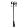 4_Roundhouse 114 1/2" High Black Outdoor Post Light with Base more views