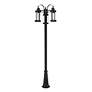 5_Roundhouse 114 1/2" High Black Outdoor Post Light with Base more views