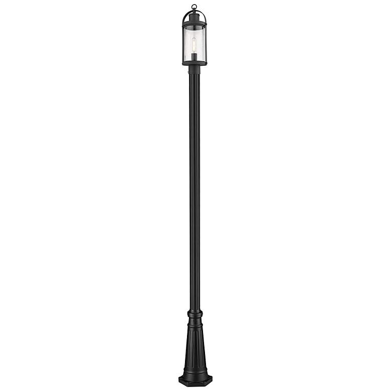 Image 1 Roundhouse 114 1/4" High Black Outdoor Post Light with Base
