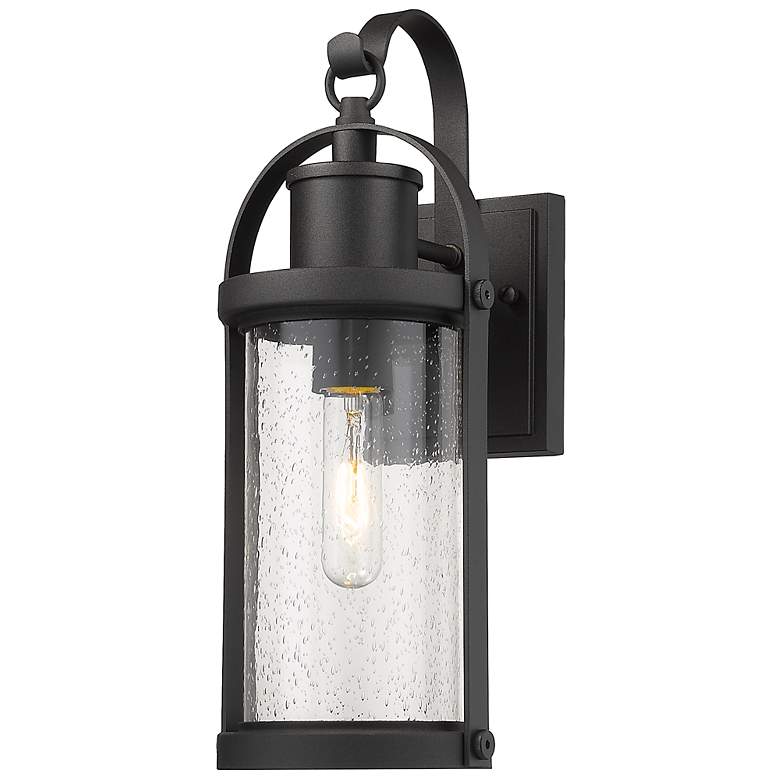 Image 2 Roundhouse 15 3/4" High Black Outdoor Wall Light