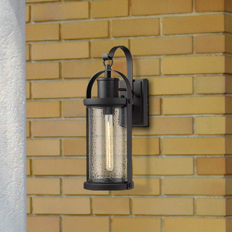 Image 2 Roundhouse 19 1/2" High Black Outdoor Wall Light